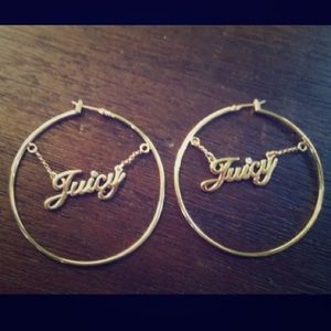 Juicy Couture "Juicy" Gold Hoop Earrings